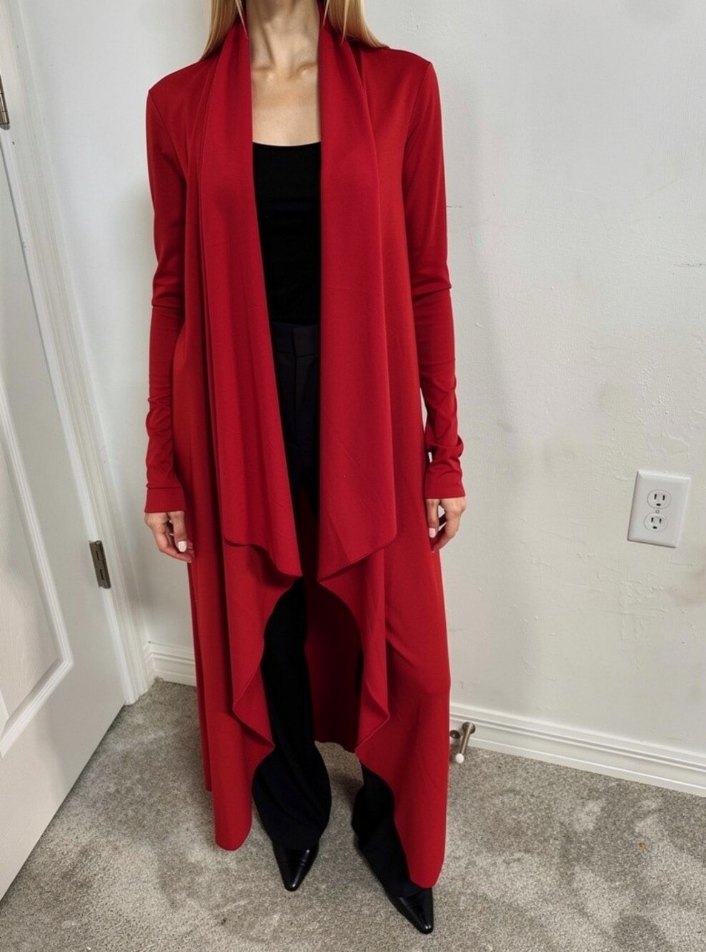 LuLaRoe Open Front Long Cardigan - Bright Red